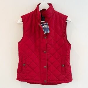 NWT Riding Sport Diver Saddlery Red Quilted Equestrian Vest Size Small